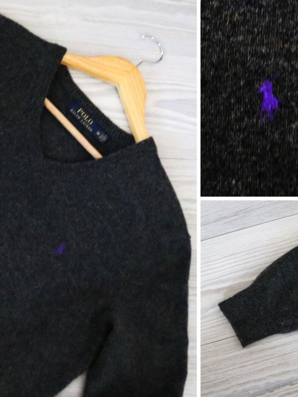 Polo Ralph Lauren Sweater Mens Lambwool Italian-Yarn Pony Logo Pullover Size M